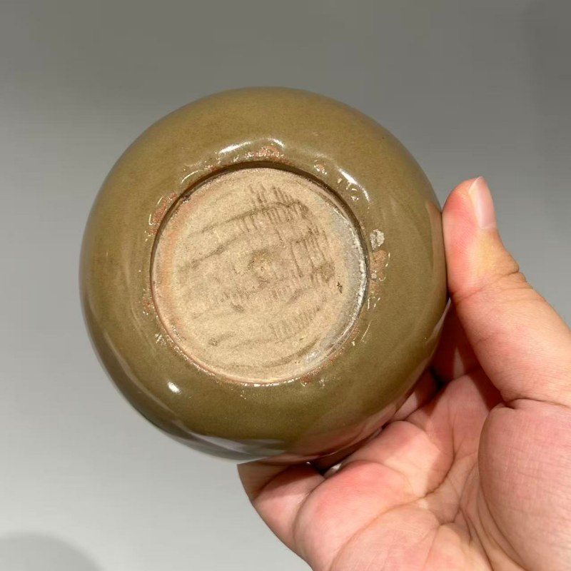 明代 龙泉窑青黄釉卧足杯 - 图8