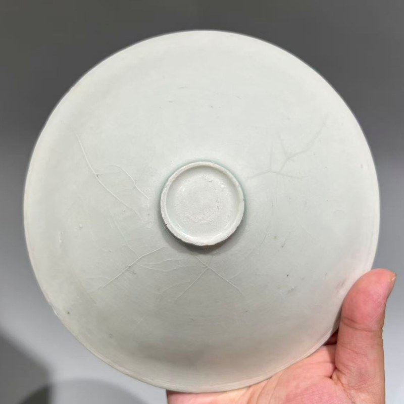 明代 青白釉印双凤纹碗 - 图8
