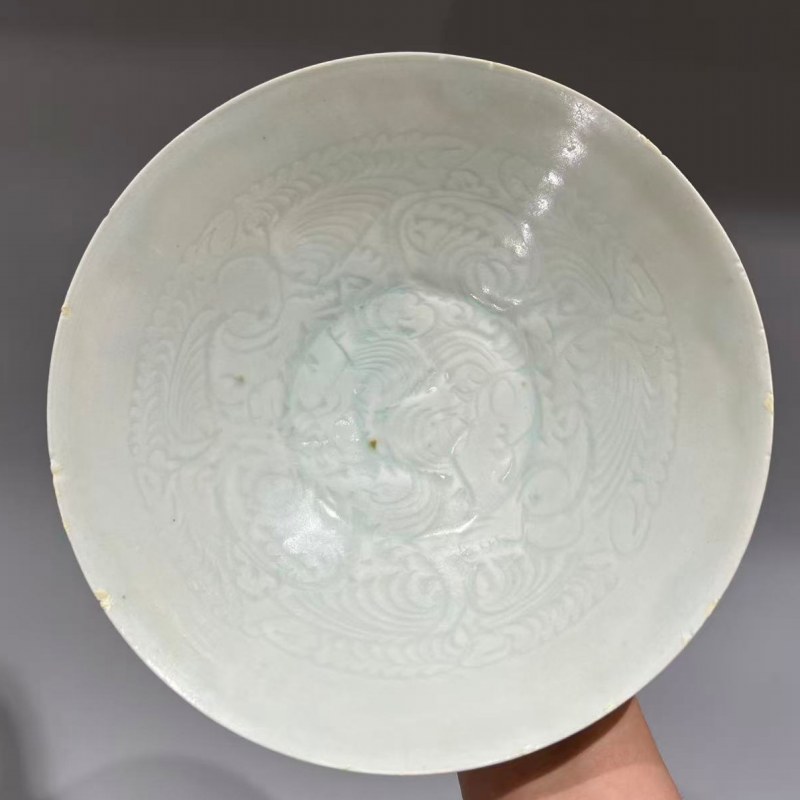 明代 青白釉婴戏纹盏 - 图4