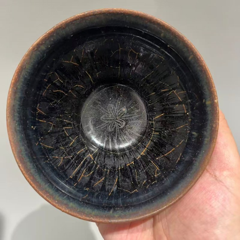 明代 黑釉描银盏 - 图4