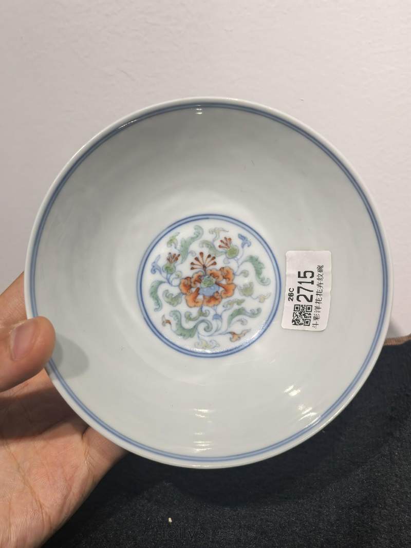 清雍正 斗彩西洋花卉纹碗 - 图23