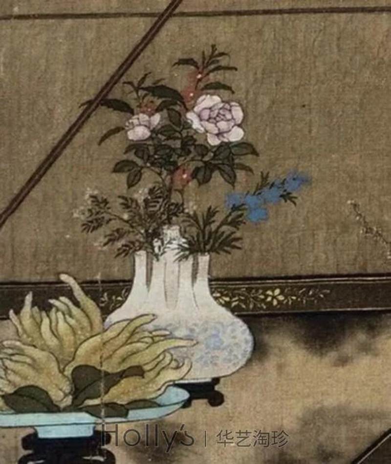 清乾隆 唐窑青花缠枝花卉纹六孔瓶（配座） - 图43