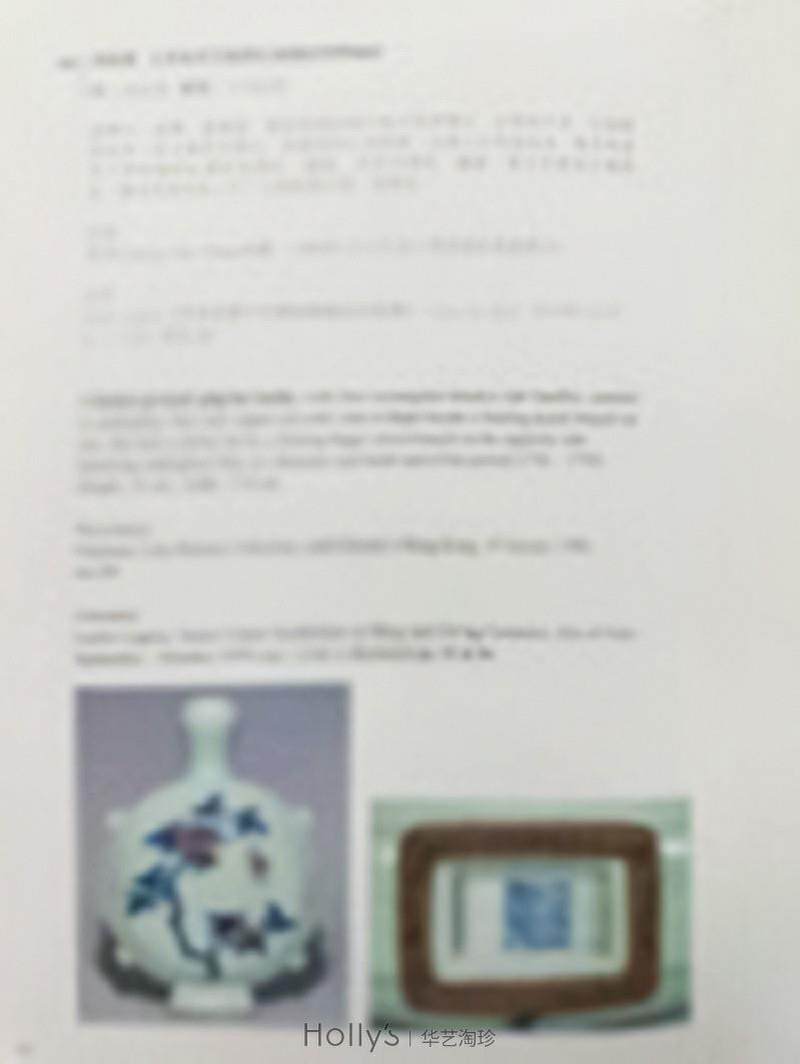 清乾隆 粉青釉青花釉里红折枝花果纹穿带扁瓶 - 图20