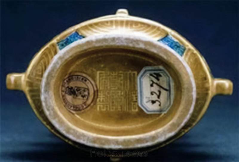 清乾隆 唐窑仿古铜釉描金四开光粉彩四季山水纹小尊 - 图42