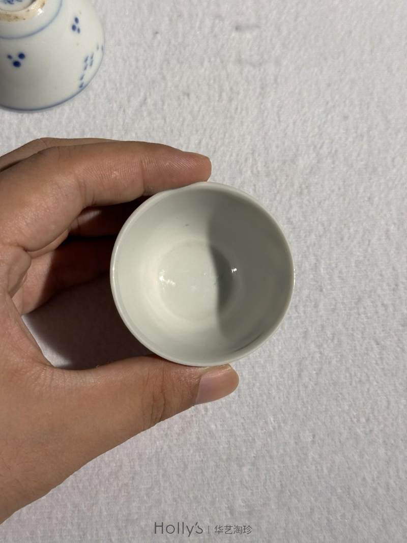 清康熙 青花山水高士垂钓图茶圆 （一对） - 图15