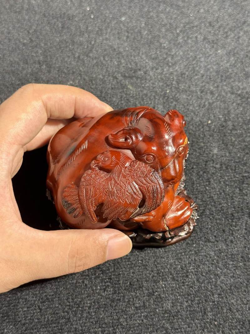 清乾隆 琥珀「英雄」暖手 - 图18