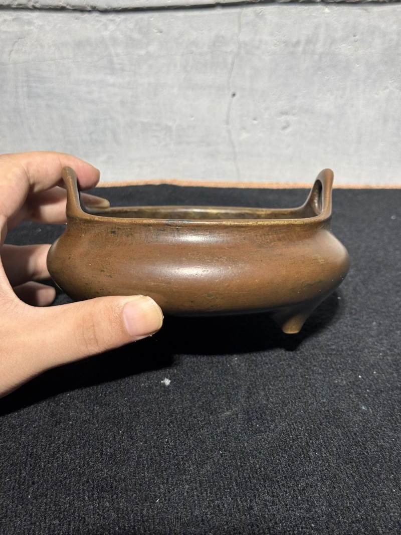 明 「信士孙维宁供」款铜冲天耳炉 - 图9