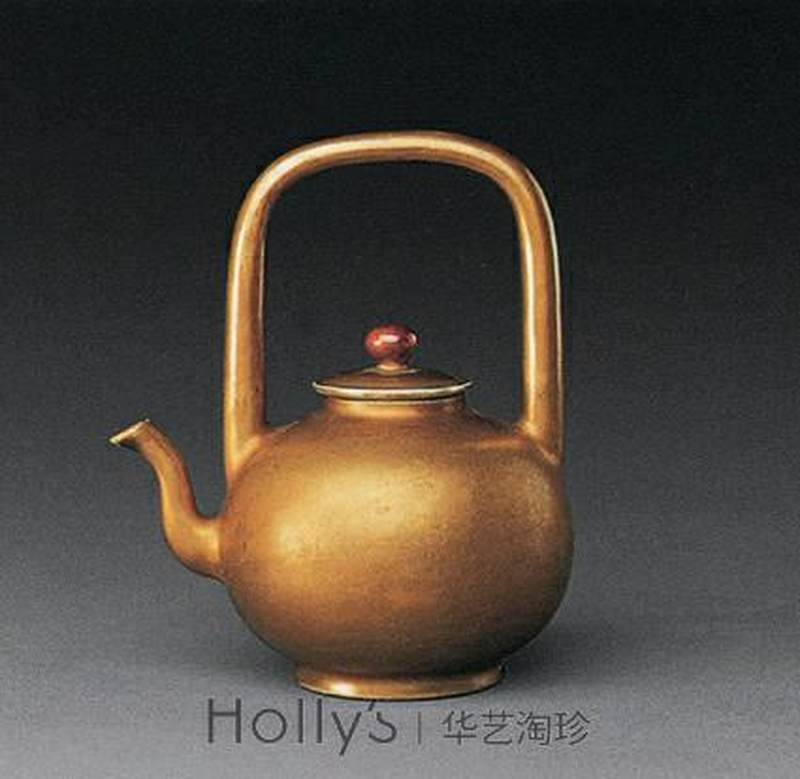 清雍正 金釉提梁壶 - 图23