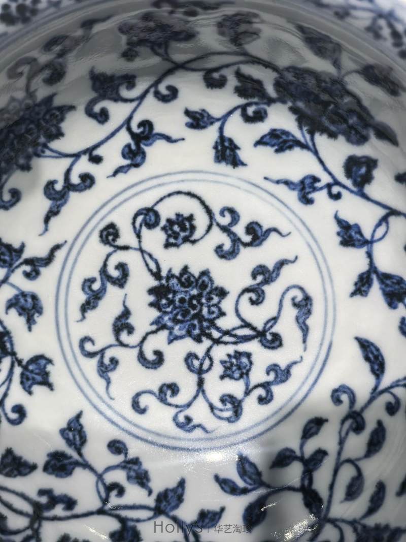 明永乐 内外青花缠枝莲纹撇口碗 - 图44