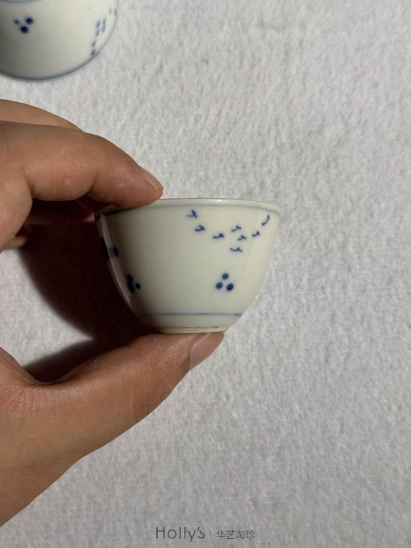 清康熙 青花山水高士垂钓图茶圆 （一对） - 图18