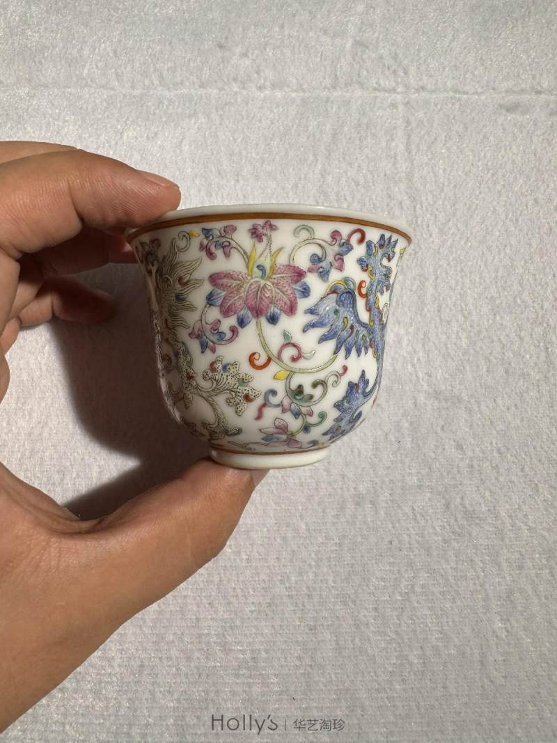 清宣统 粉彩夔凤纹杯 （一对） - 图15