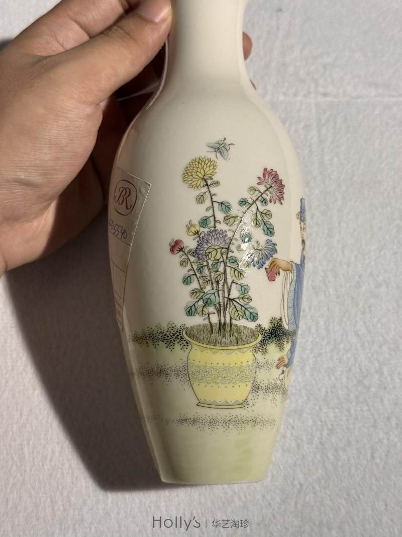 民国 珐琅彩陶渊明爱菊图小瓶 - 图14