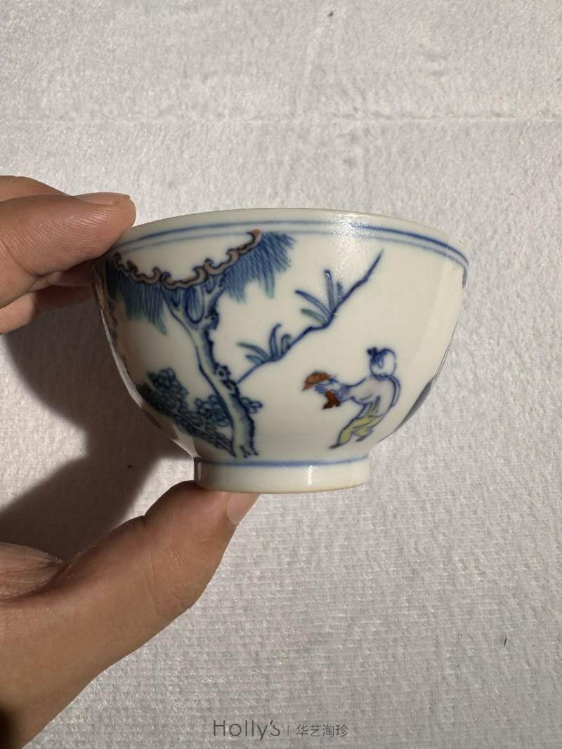 清康熙 斗彩婴戏图茶圆 - 图15