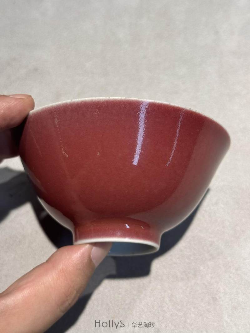 清乾隆 宝石红釉压手杯 - 图17
