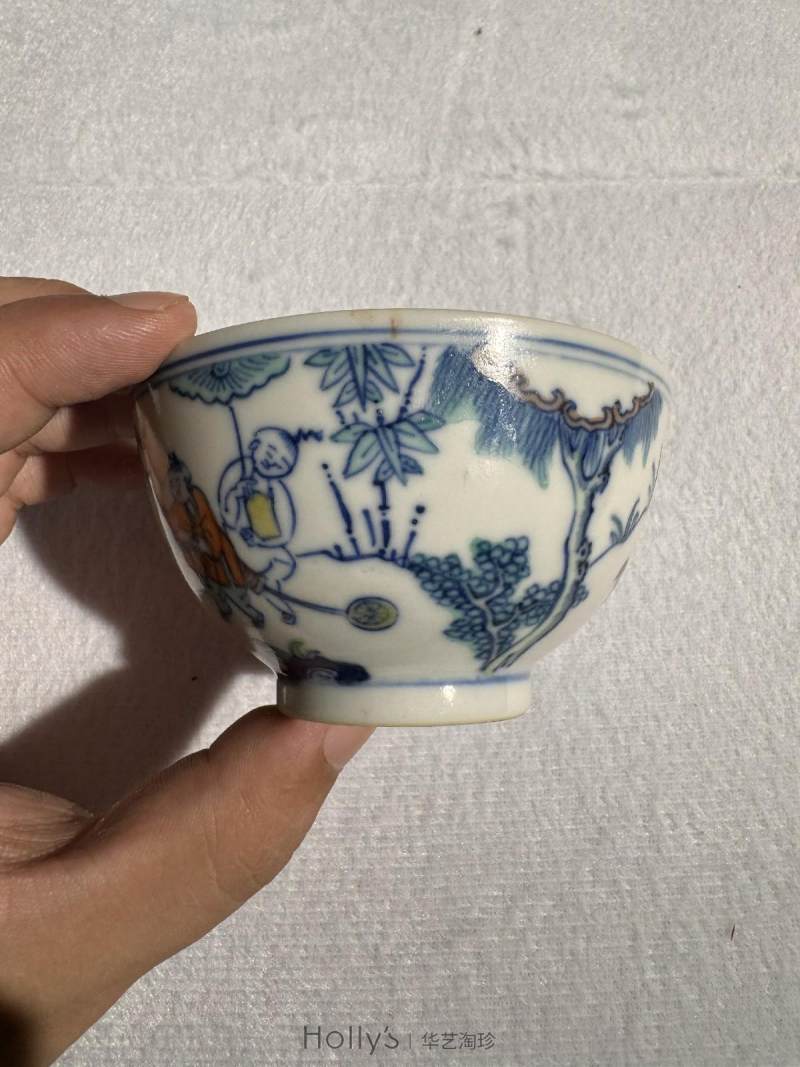 清康熙 斗彩婴戏图茶圆 - 图16