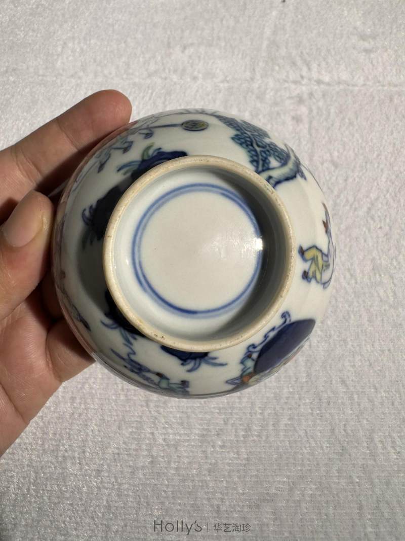 清康熙 斗彩婴戏图茶圆 - 图17