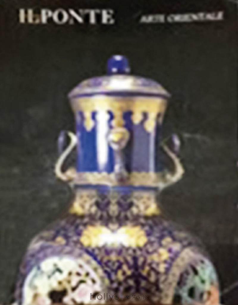 清乾隆 蓝地描金开光镂雕粉彩四季花卉套瓶 - 图51
