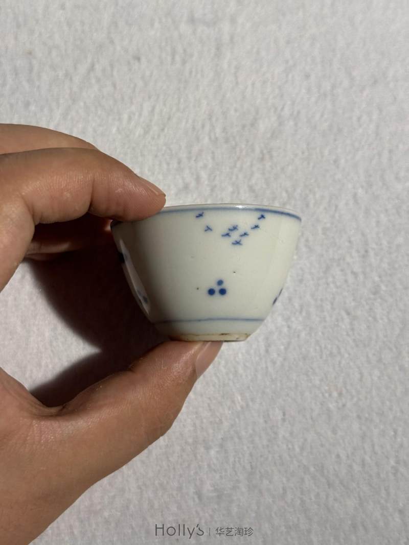 清康熙 青花山水高士垂钓图茶圆 （一对） - 图23