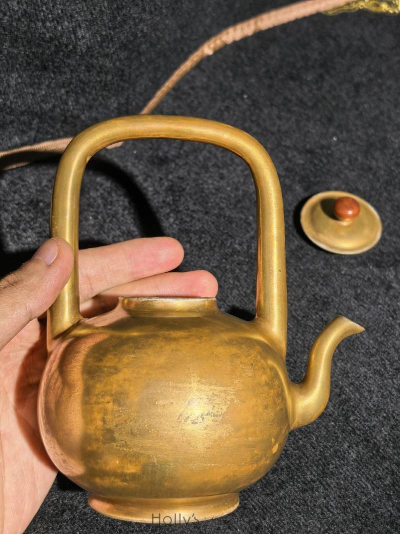 清雍正 金釉提梁壶 - 图30