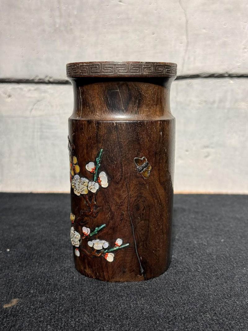清 黄花梨嵌百宝香筒 - 图14