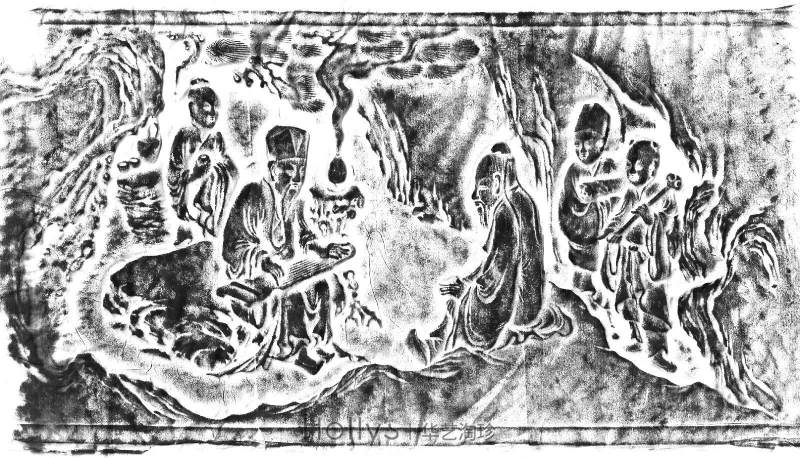 清初 紫檀周生抚琴图笔筒 - 图12