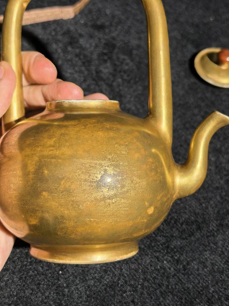 清雍正 金釉提梁壶 - 图32