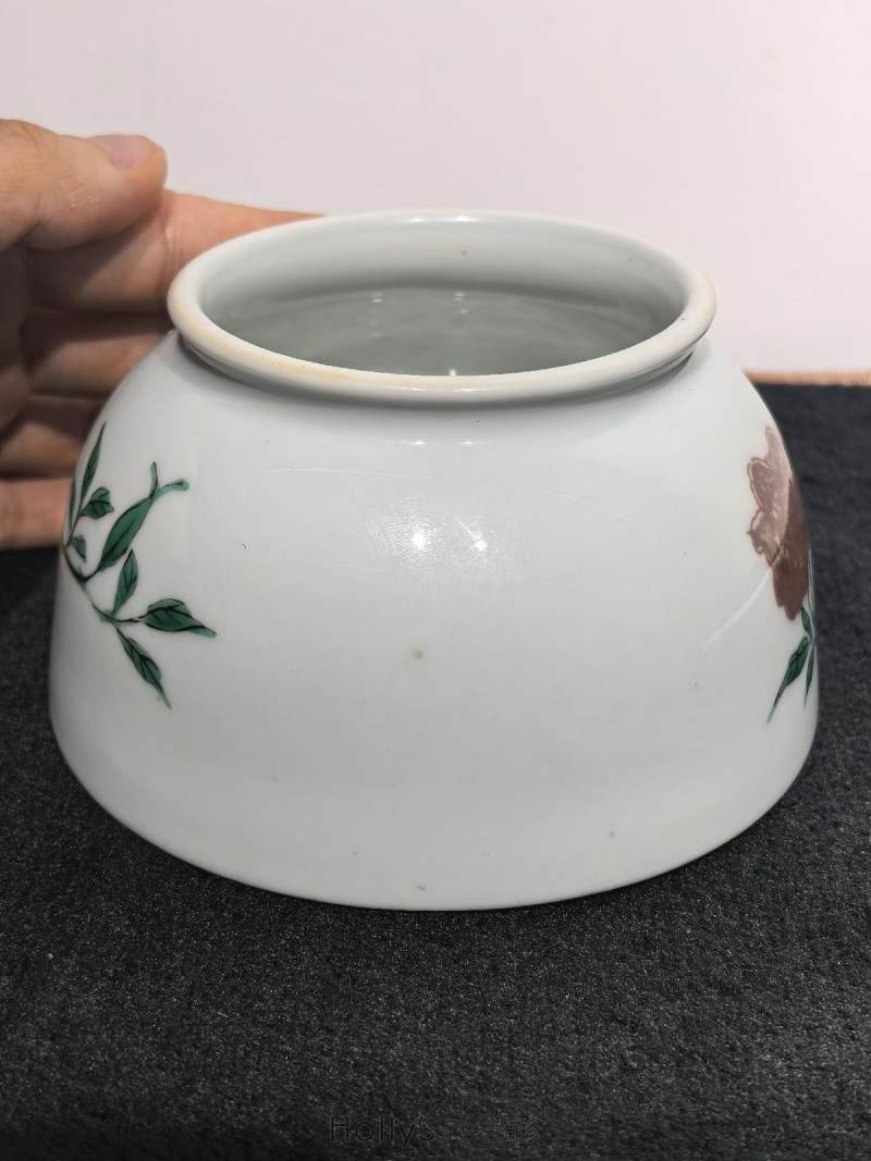 清康熙 臧窑五彩釉里红折枝花马蹄尊 - 图54