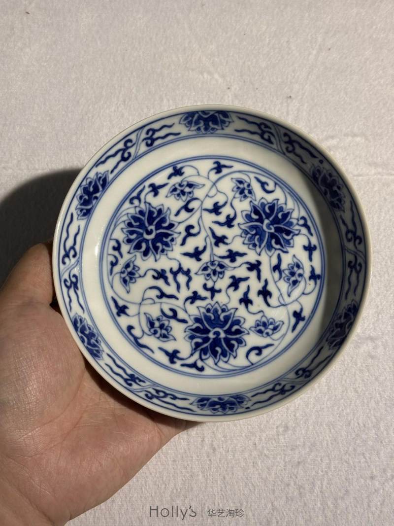 清宣统 青花缠枝莲纹盘 - 图8