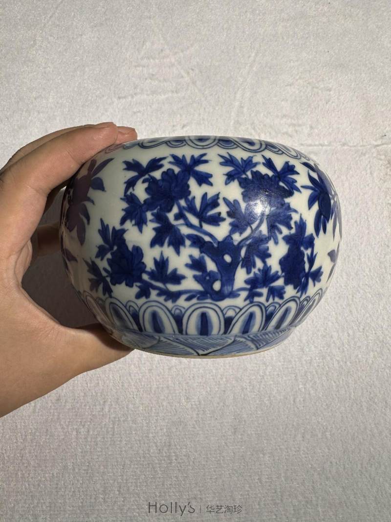 明万历 青花花鸟纹笔洗 - 图16