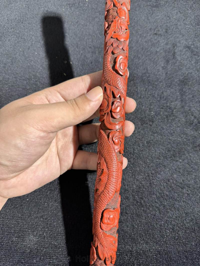清 剔红云龙纹香筒 - 图26