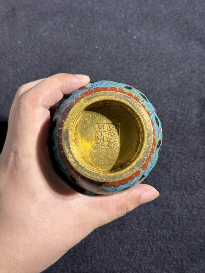 明 铜胎掐丝珐琅缠枝花纹天鸡耳尊 - 图20