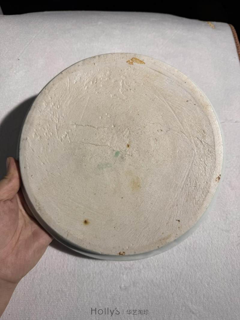 清康熙 德化窑五彩八仙过海图茶盘 - 图11