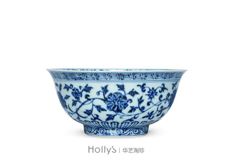 明永乐 内外青花缠枝莲纹撇口碗 - 图23