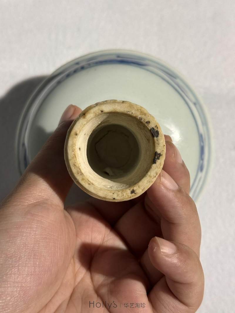 元 青花内堆塑龙纹外凤纹高足杯 - 图45
