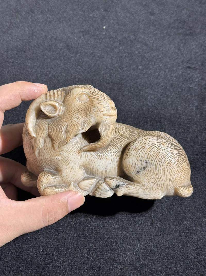 清乾隆 白端羊镇 - 图9