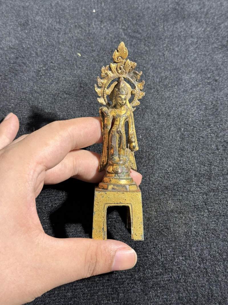 明 铜鎏金菩萨立像 - 图12
