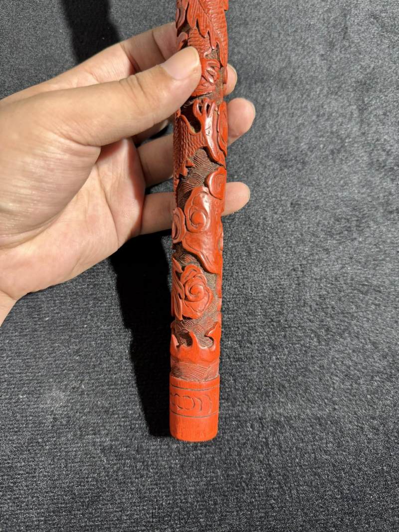 清 剔红云龙纹香筒 - 图16
