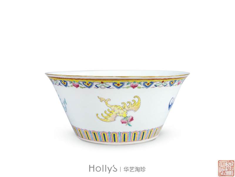 清道光 粉彩福寿马蹄大碗 - 图10