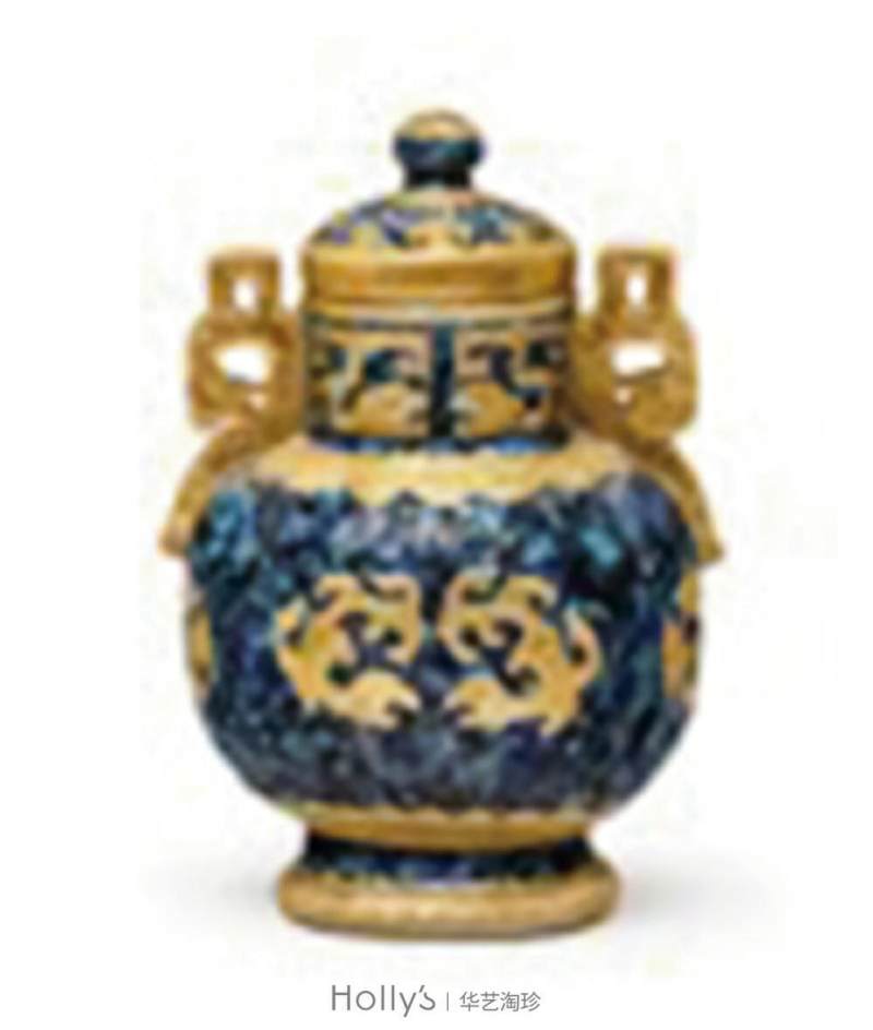 清乾隆 唐窑仿古铜釉描金四开光粉彩四季山水纹小尊 - 图41