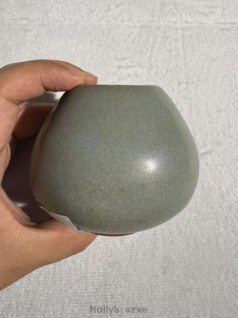 明初 钧釉鸡心罐（配座） - 图11
