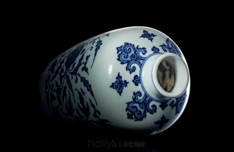清雍正 青花萱草花卉纹茶叶罐 - 图6