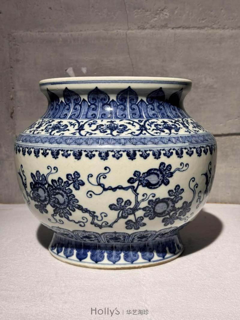 清雍正 青花瓜瓞连绵尊 - 图12