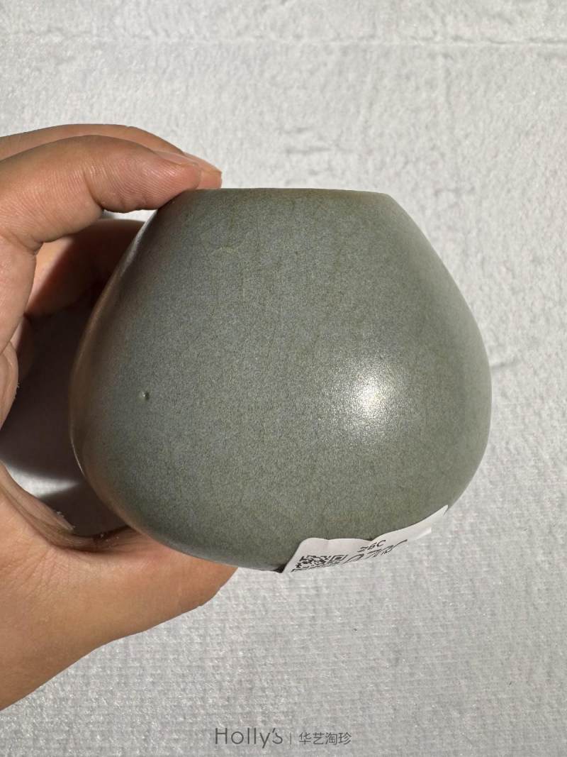 明初 钧釉鸡心罐（配座） - 图12