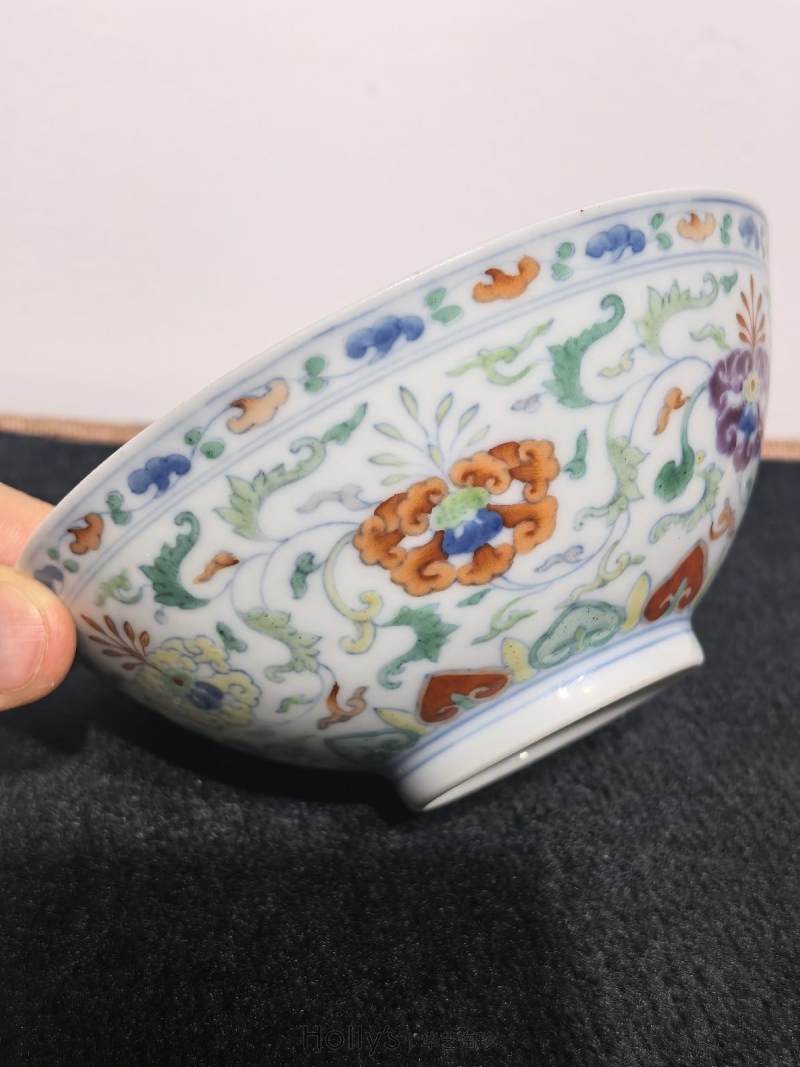 清雍正 斗彩西洋花卉纹碗 - 图17