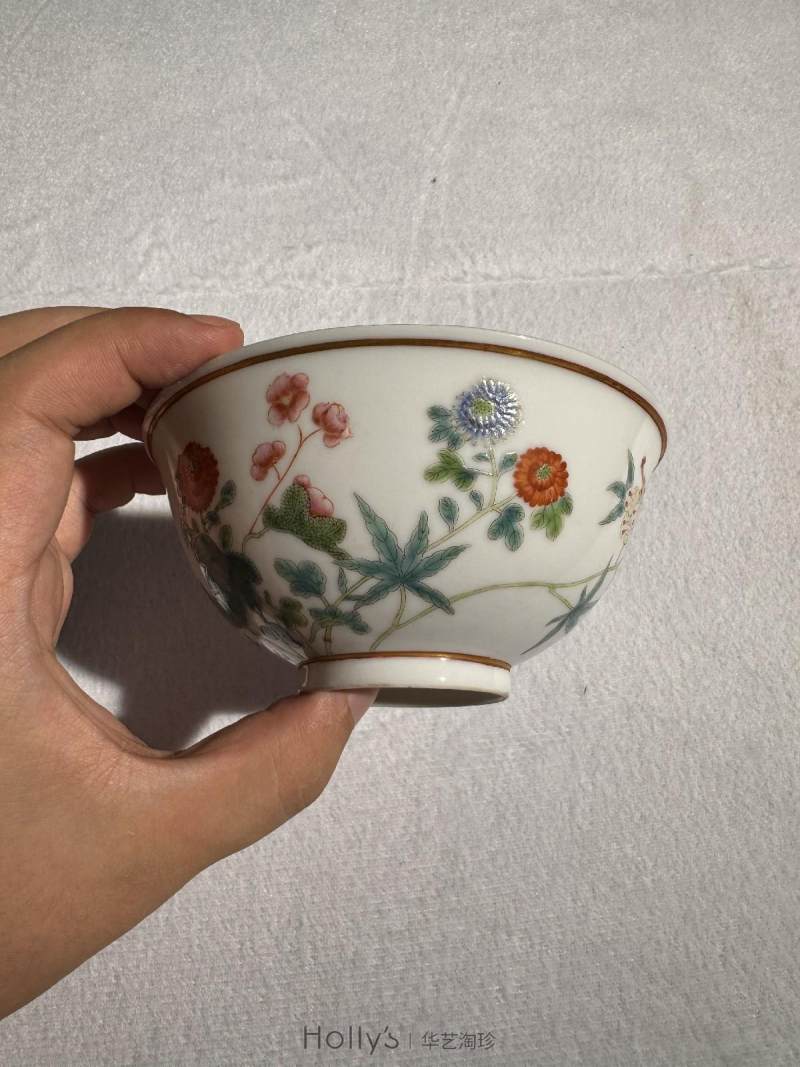 清光绪 粉彩花卉纹小碗 - 图25