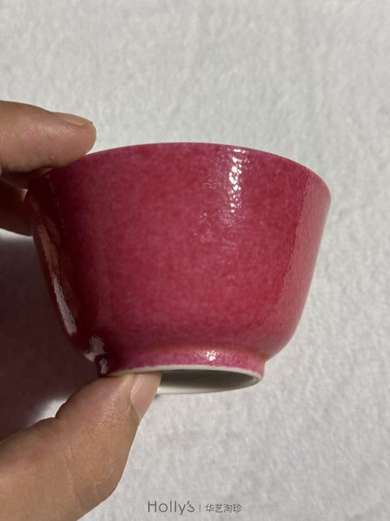 清嘉庆 胭脂红釉杯 - 图11