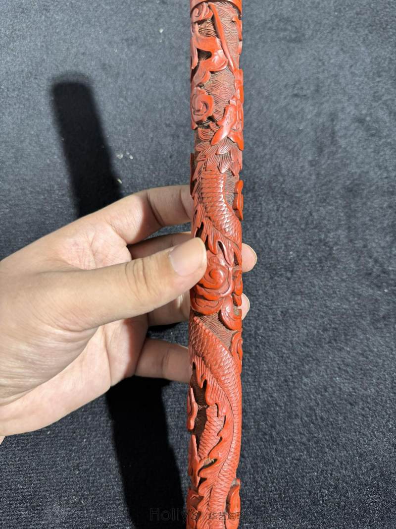 清 剔红云龙纹香筒 - 图21