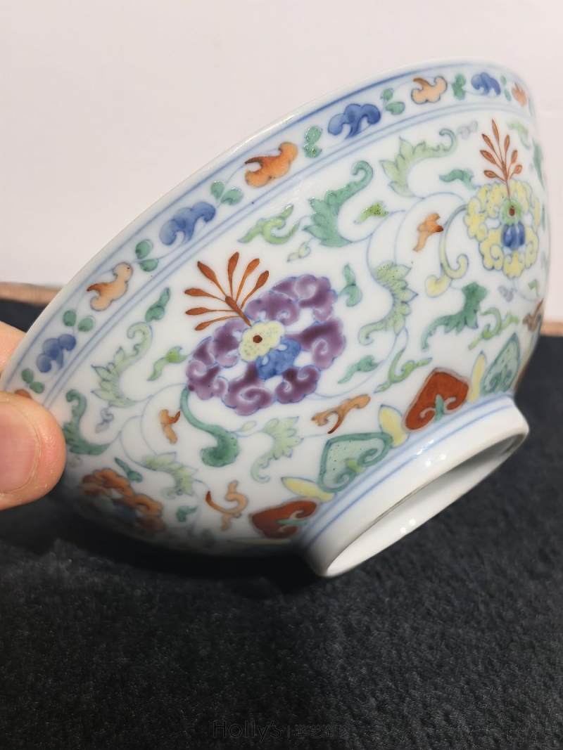 清雍正 斗彩西洋花卉纹碗 - 图20