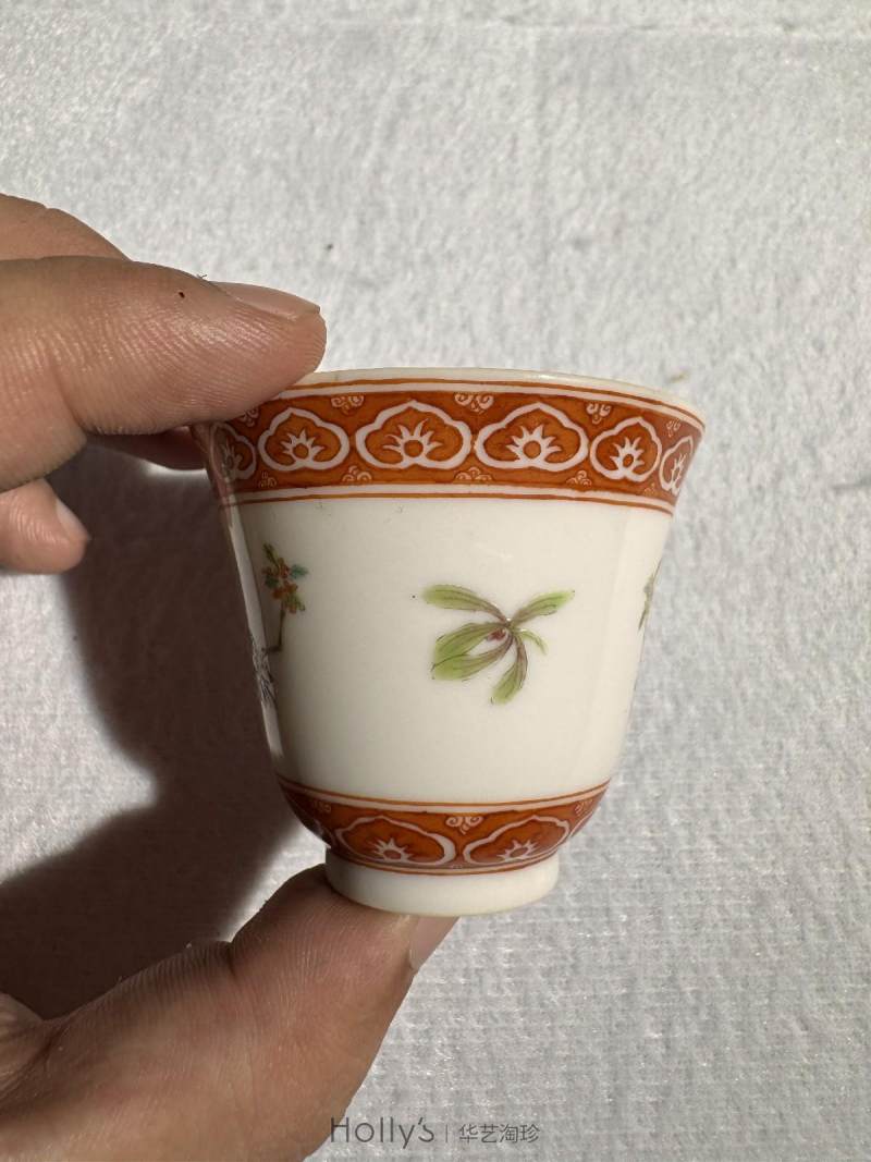 清宣统 粉彩折枝桂花杯 （一对） - 图20