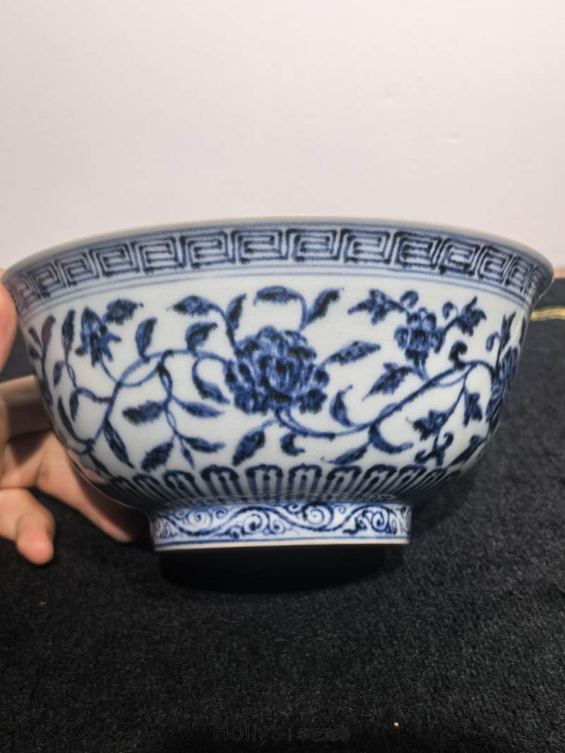 明永乐 内外青花缠枝莲纹撇口碗 - 图33